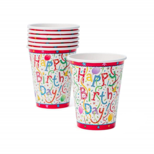 Caspari Happy Birthday Paper Cups 9 oz