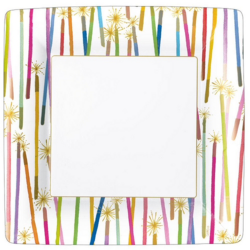 Caspari Party Candles Square Paper Plates 10.25 inch