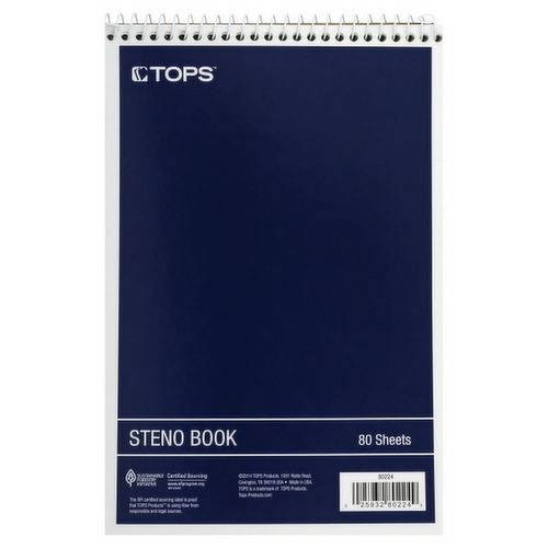 Tops Steno Book Writing Pad Assorted Covers 6x9 Inch Gregg Ruled