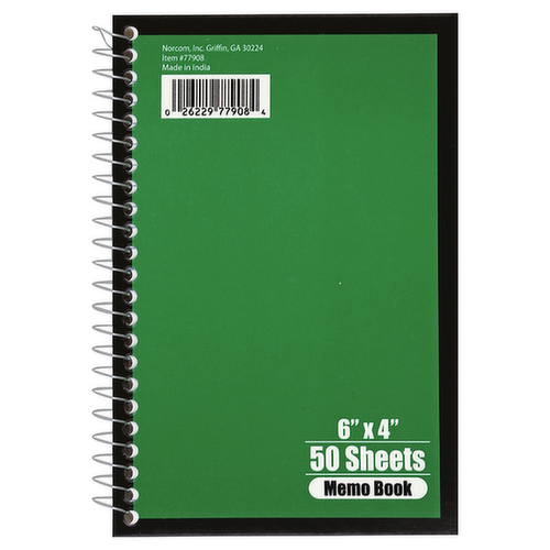 Norcom 6x4 Side Spiral Memo Notebook