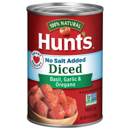 Hunt's No Salt Added Diced Tomatoes with Basil, Garlic & Oregano
