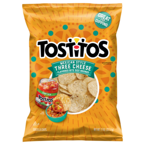 Tostitos Rounds Mexican Style Three Cheese Flavored Tortilla Chips