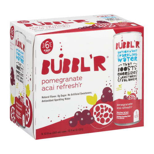 Bubbl'r Pomegranate Acai Refresh'r Antioxidant Sparkling Water