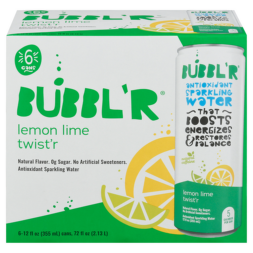 Bubbl'r Lemon Lime Twist Antioxidant Sparkling Water