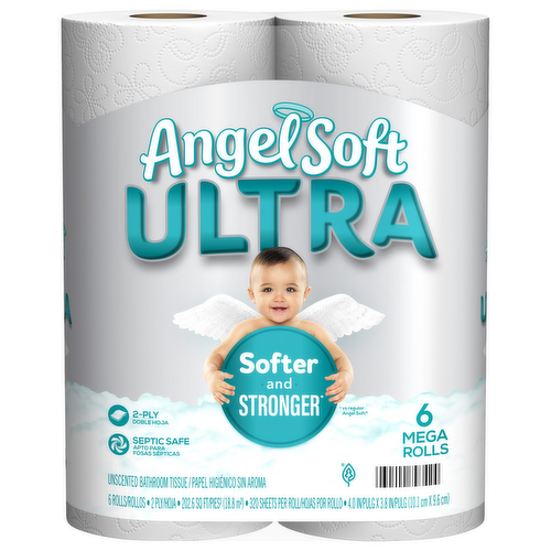 Angel Soft Ultra Unscented Bathroom Tissue Mega Rolls