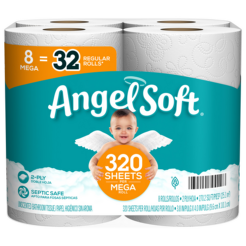 Angel Soft Bathroom Tissue Mega Rolls
