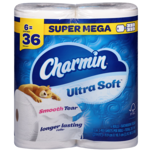 Charmin Ultra Soft Bath Tissue Super Mega Rolls