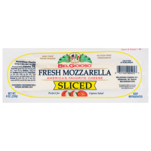 BelGioioso Sliced Fresh Mozzarella Cheese Log