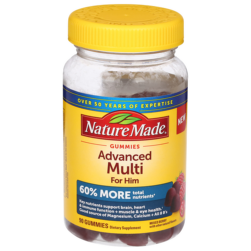 Nature Made Advanced Multi For Him Multivitamin Gummies Mixed Berry Flavor