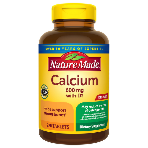 Nature Made Calcium 600mg with Vitamin D Tablets