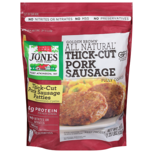 Jones Dairy Farm Golden Brown Thick-Cut Pork Sausage Patties