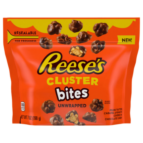 Reese's Cluster Bites Peanut Butter, Caramel & Peanuts Covered in Chocolate Candy