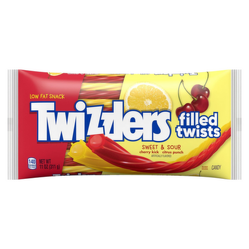 Twizzlers Sweet & Sour Filled Twists Chewy Candy Straws