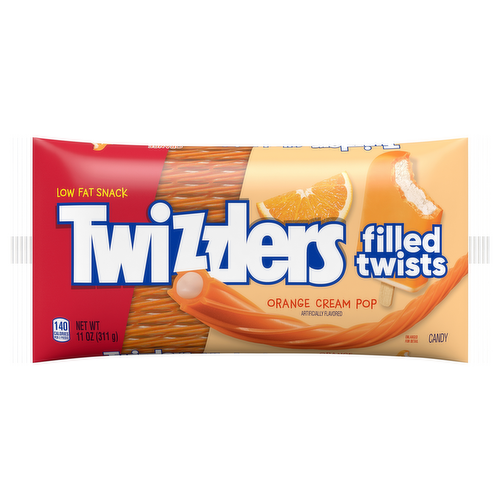 Twizzlers Summer Orange Cream Pop Filled Twists Chewy Candy Straws