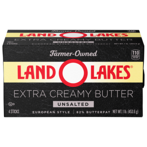 Land O'Lakes Extra Creamy Unsalted Butter European Style