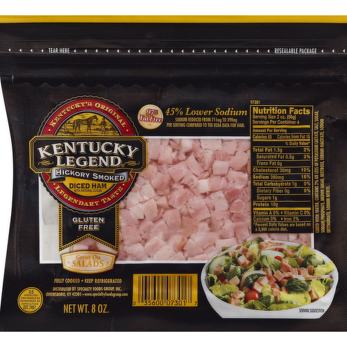 Kentucky Legend Lower Sodium Hickory Smoked Diced Ham