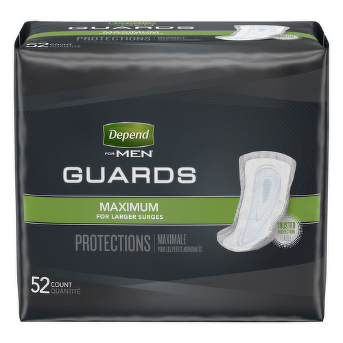 Depend Guards For Men Maximum Absorbency Incontinence Pads