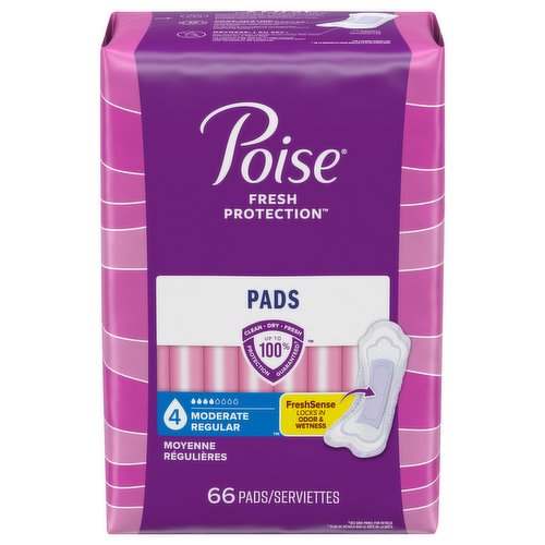 Poise Regular Length Moderate Absorbency Incontinence Pads