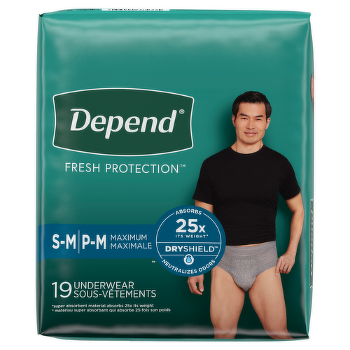 Depend For Men Maximum Absorbency Underwear Small/Medium