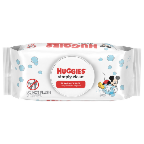 Huggies Simply Clean Unscented Baby Wipes Disposable Flip-Top Pack