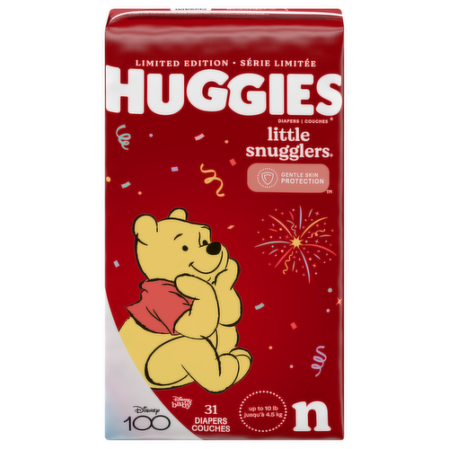 Huggies Little Snugglers Baby Diapers Size Newborn (Up to 10 lbs.)