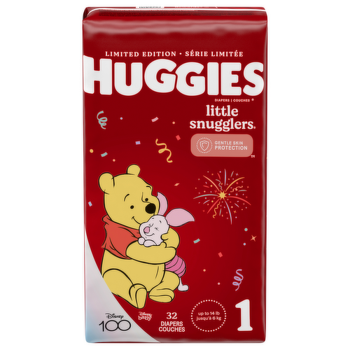 Huggies Little Snugglers Baby Diapers Size 1 (Up to 14 lbs.)