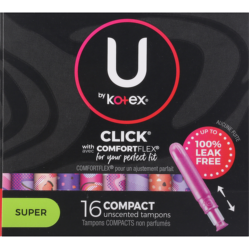 U by Kotex Super Unscented Click Tampons