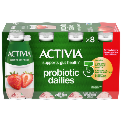 Dannon Activia Probiotic Strawberry Dailies Lowfat Yogurt Drink