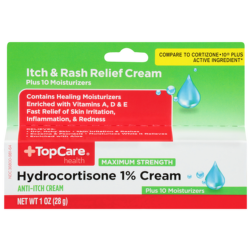 TopCare Maximum Relief Hydrocortisone 1% Plus Moisturizers Anti-Itch Cream