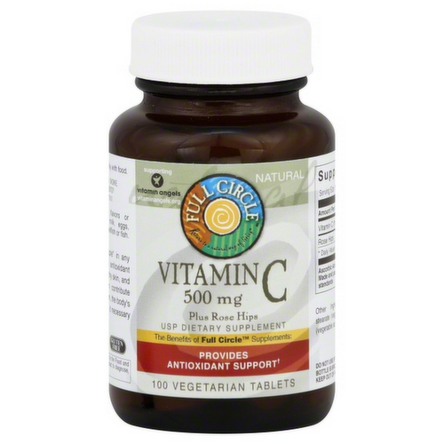 Full Circle Market Vitamin C 500 mg with Rose Hips Tablets