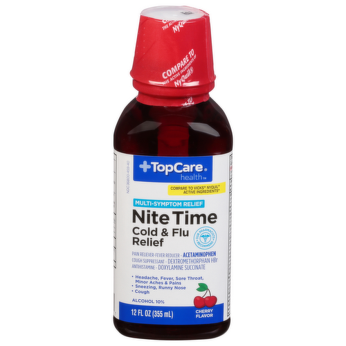 TopCare Nighttime Cold and Flu Relief Cherry Syrup