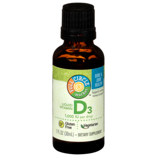 Full Circle Market Liquid Vitamin D3 1,000 IU