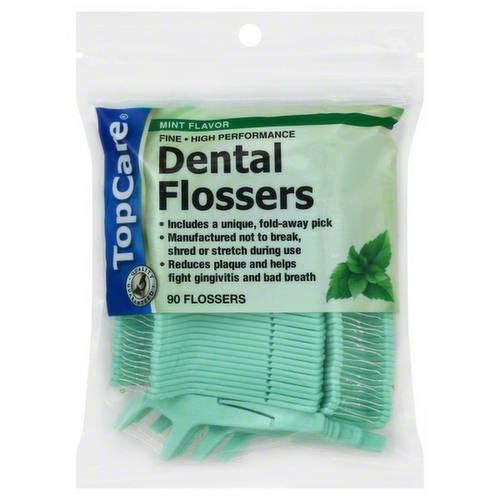 TopCare Dental Flossers Mint Flavor Fold-Away Picks