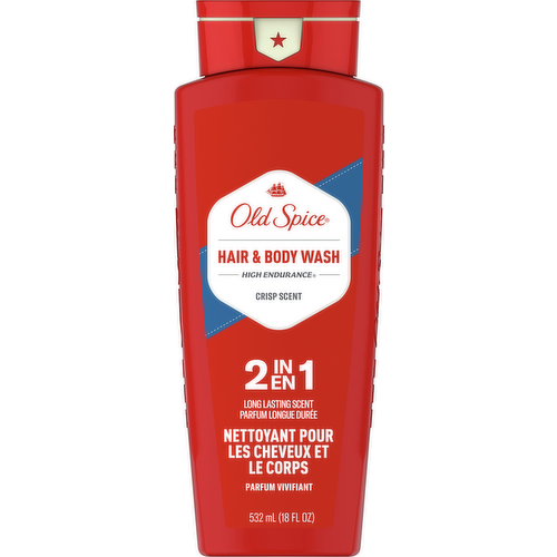 Old Spice High Endurance Crisp Scent 2-in-1 Mens Hair and Body Wash