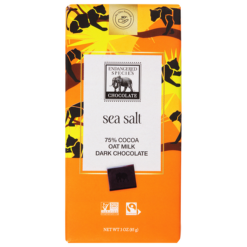 Endangered Species Oat Milk Sea Salt 72% Dark Chocolate Bar