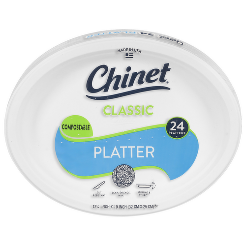 Chinet Classic White Platters 12 inch