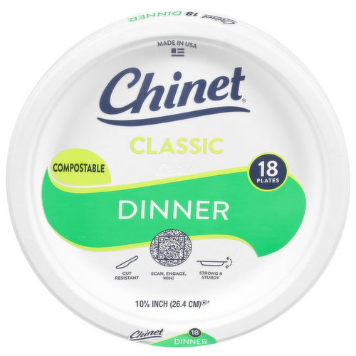 Chinet Classic Dinner Plates 10 inch