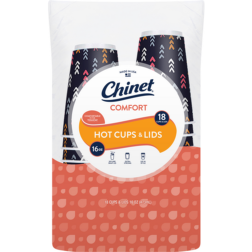 Chinet Comfort Hot Cups & Lids 16 oz