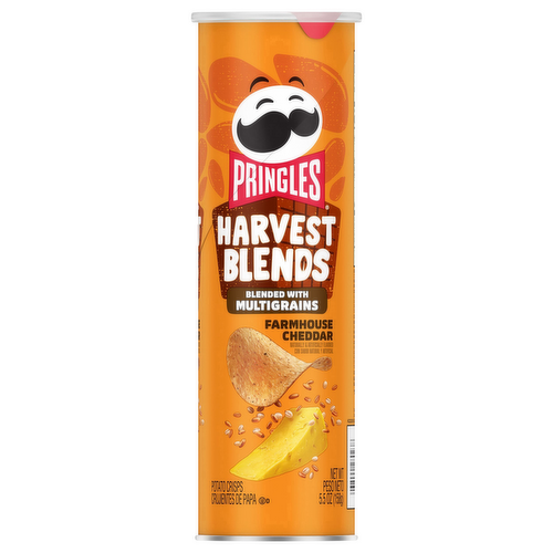 Pringles Harvest Blends Farmhouse Cheddar Multigrain Potato Crisps Chips