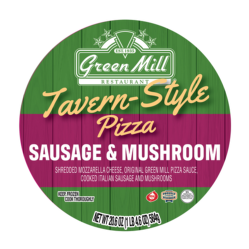 Green Mill Restaurant Tavern-Style Sausage & Mushroom Pizza