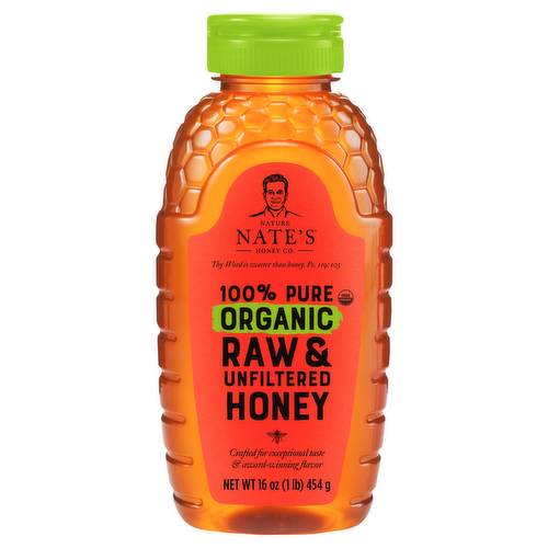 Nature Nate's Honey Co. Organic 100% Pure Raw & Unfiltered Honey