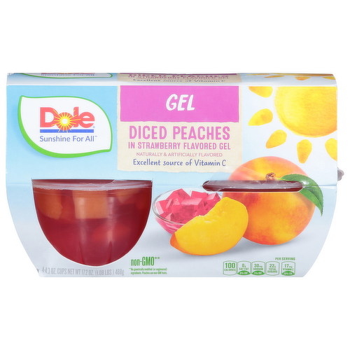 Dole Gel Diced Peaches in Strawberry Flavored Gel