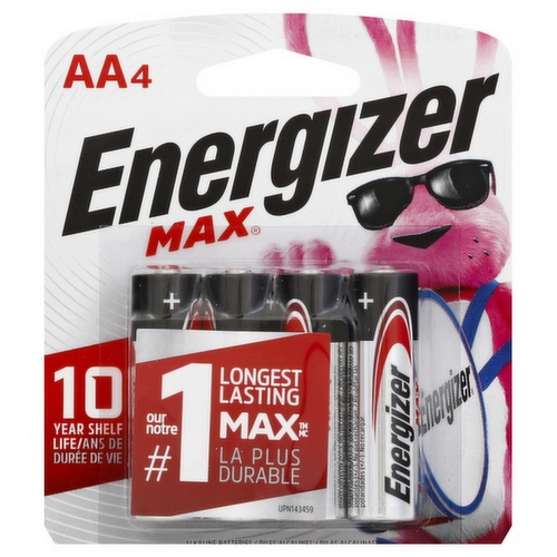 Energizer Max AA 4 Pack Alkaline Batteries