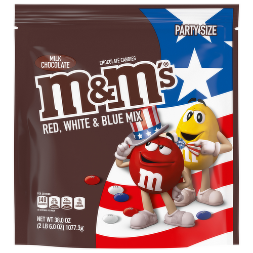 M&M's Summer Milk Chocolate Candies Red, White & Blue Mix Party Size