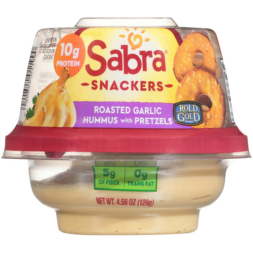 Sabra Roasted Garlic Hummus with Pretzels