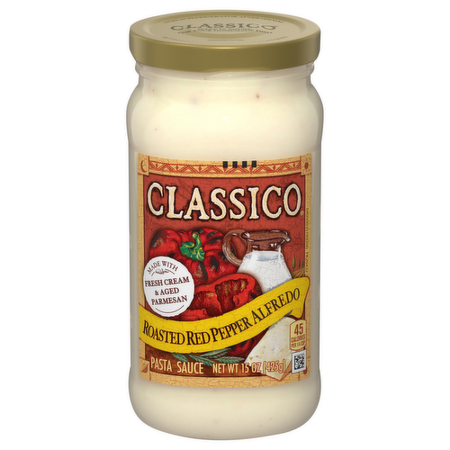 Classico Roasted Red Pepper Alfredo Pasta Sauce