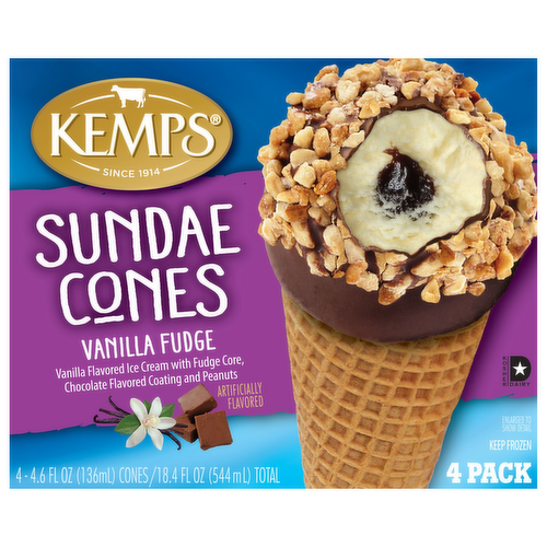 Kemps Vanilla Fudge Sundae Cones