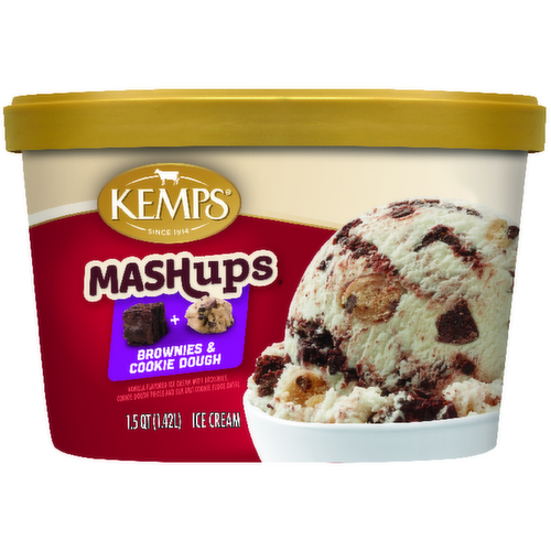 Kemps MASHups Brownies & Cookie Dough Vanilla Ice Cream