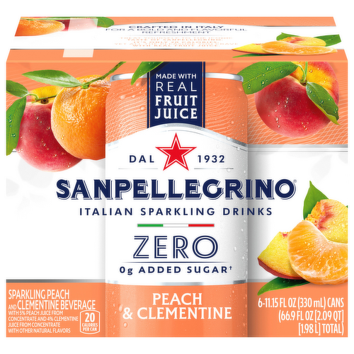 San Pellegrino Zero Peach & Clementine Italian Sparkling Drinks