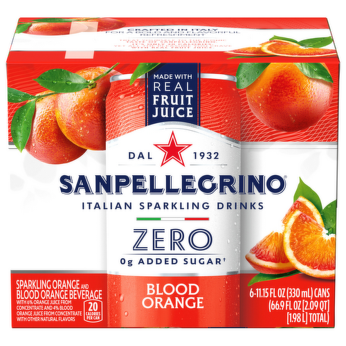 San Pellegrino Zero Blood Orange Italian Sparkling Drinks